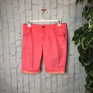 Vibrant Coral Orange Jean Shorts!